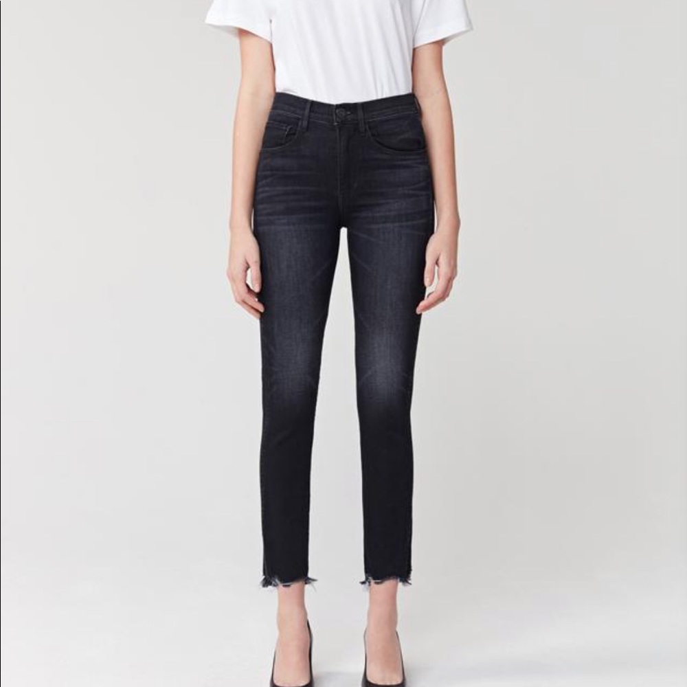 3X1 Straight Authentic Crop High Rise Jean
